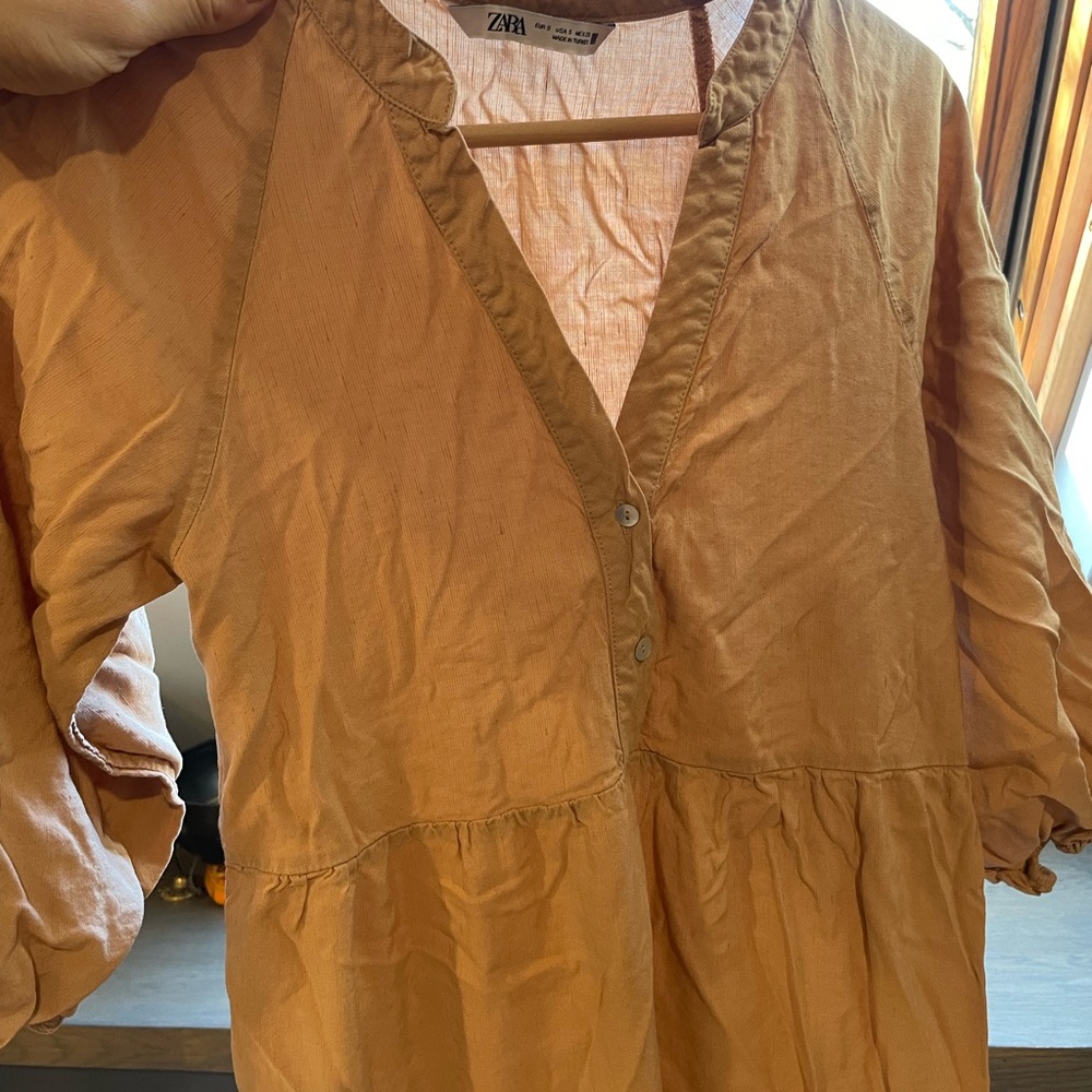 Zara linen blend dress